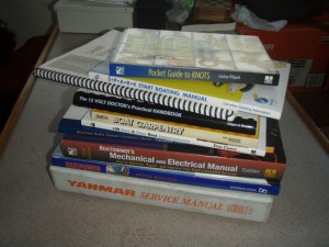 a small selection of the books used on the boat in the past year