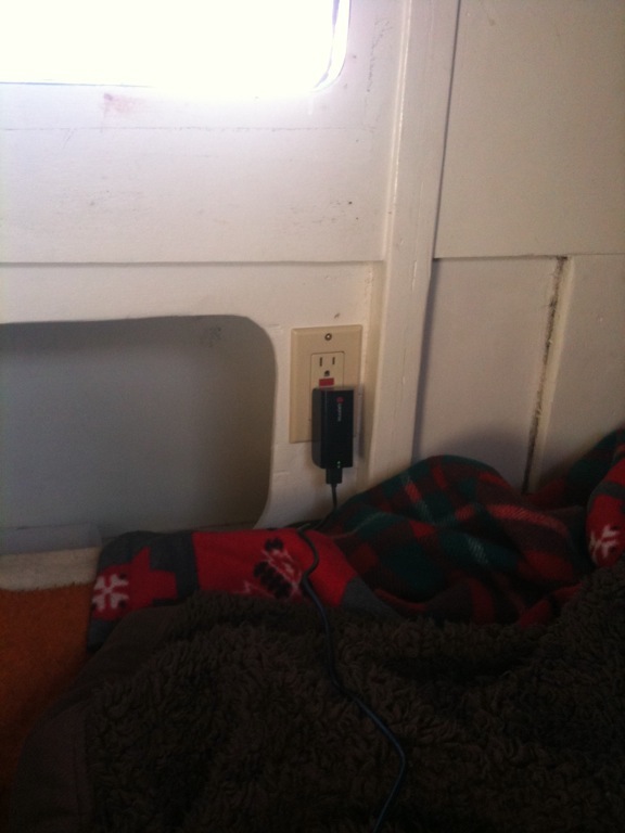 a new outlet beside the bed