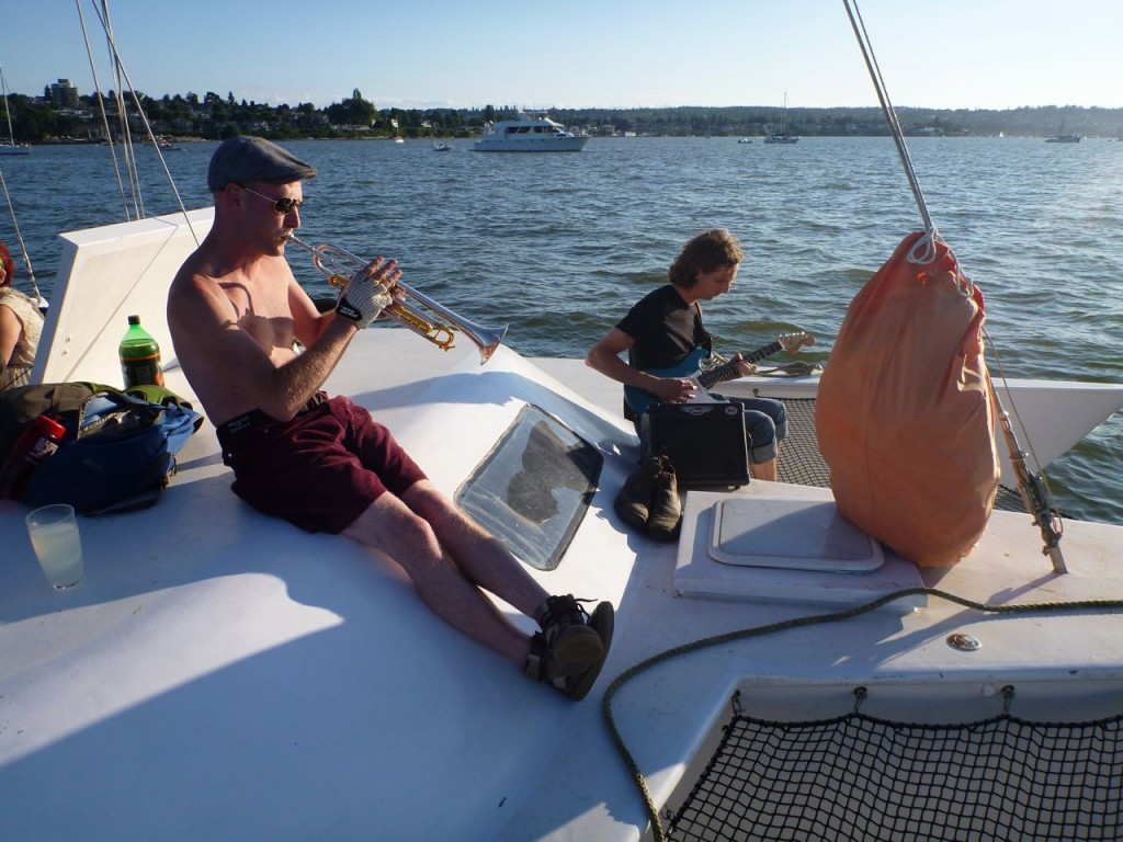 Chad Taylor and Dan Ross jamming on the bows