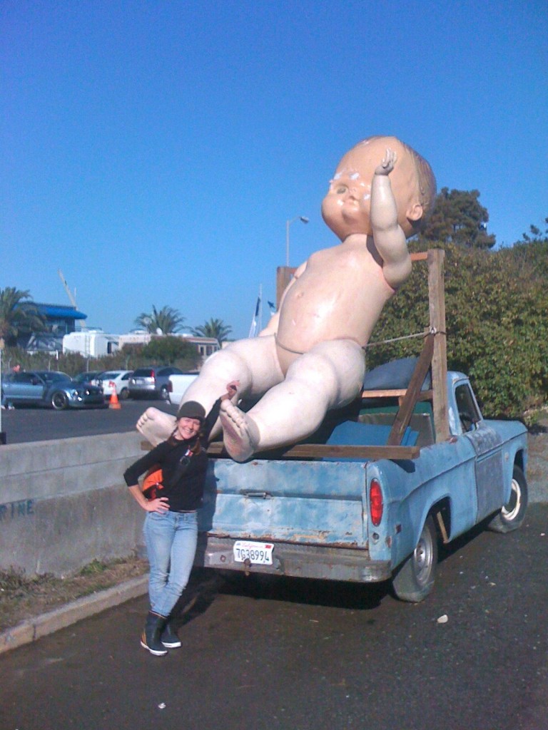 giant baby sculpture in Sausalito