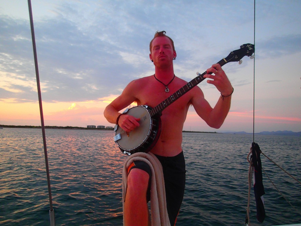 Mal serenading us on his banjo